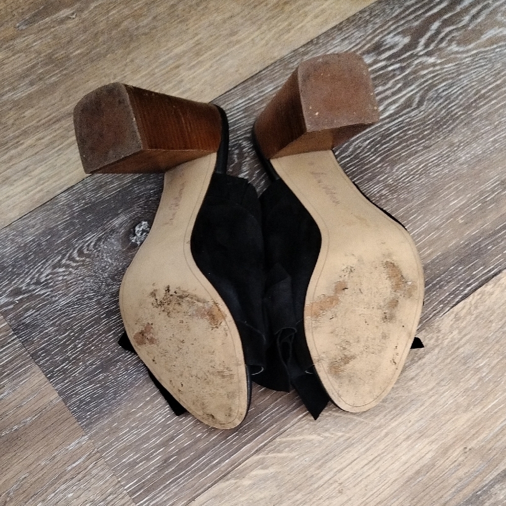Sam Edelman Black Mules Bow Block Heel - Picture 9 of 9
